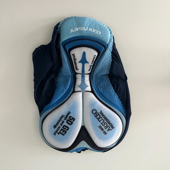 Arsuxeo Blue Padded Cycling Shorts - New no tag - Picture 3 of 7